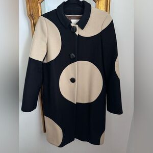 Kate Spade City Chic Big Dot Car Coat Size 2